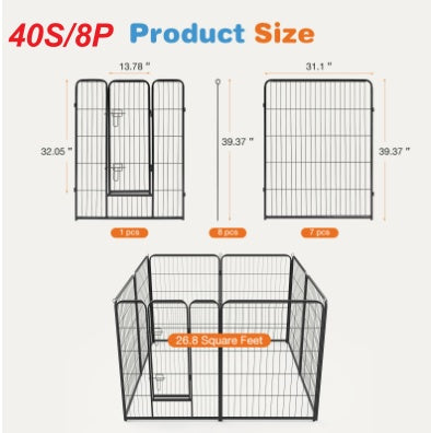 Metal Dog Playpen with Door | Pet Exercise Pen