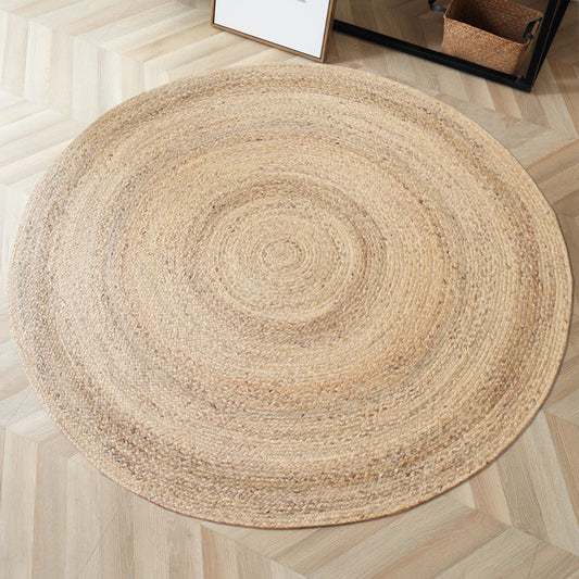 Natural Jute Area Rug — Hand-Woven Round Carpet for Living Room, Bedroom & Office