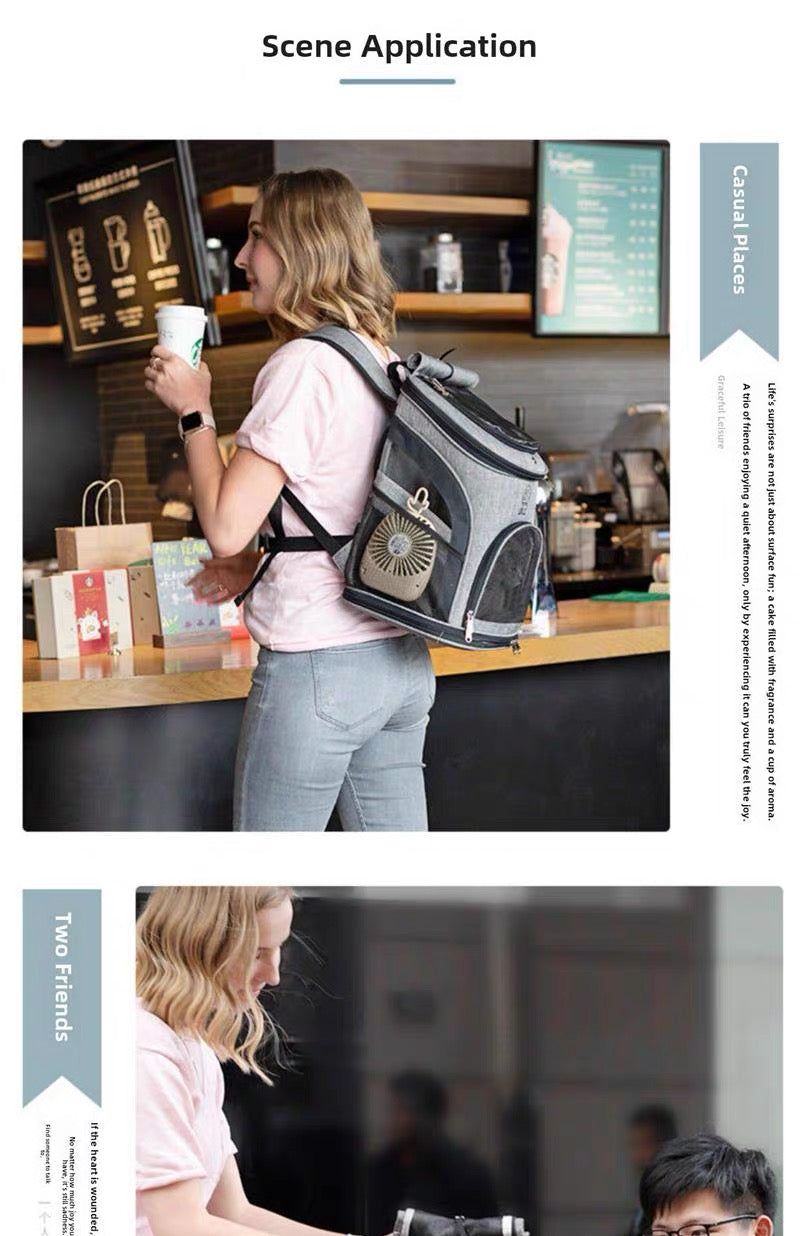 Pet Carrier Backpack for Cats & Dogs – Oxford Cloth, Portable Shoulder Bag up to 20kg