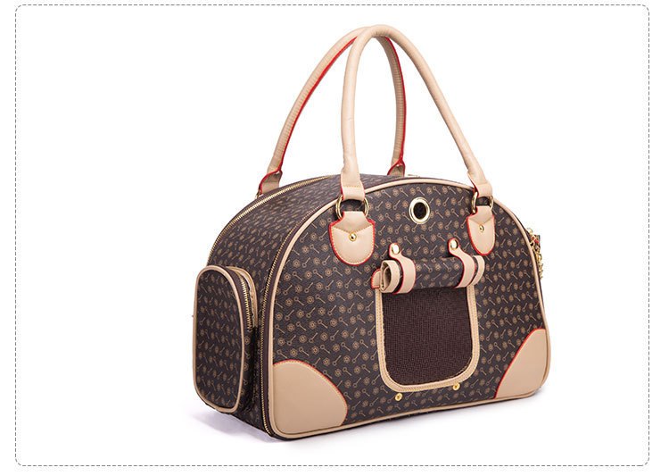 Premium PU Leather Pet Carrier Bag – Stylish Travel Bag for Cats & Dogs