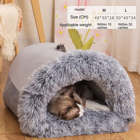 Foldable Portable Pet Nest Bed - Soft Multi-functional