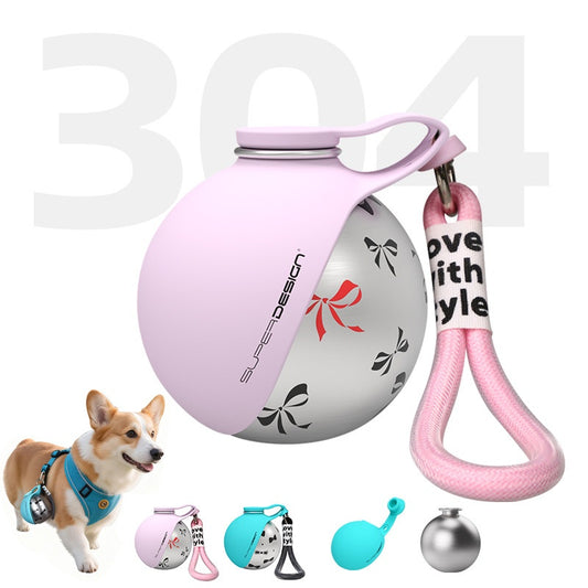 Portable Dog Water Bottle with Bowl | Stainless Steel Travel Pet Water Cup