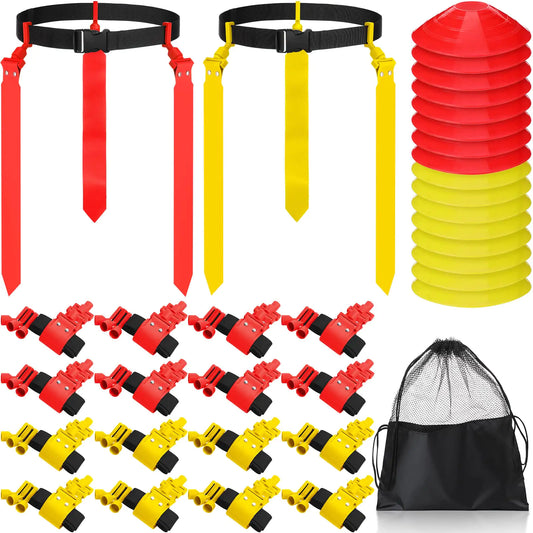 Flag Football Set for 16 Players - Complete Kit with Cones & Storage Bag