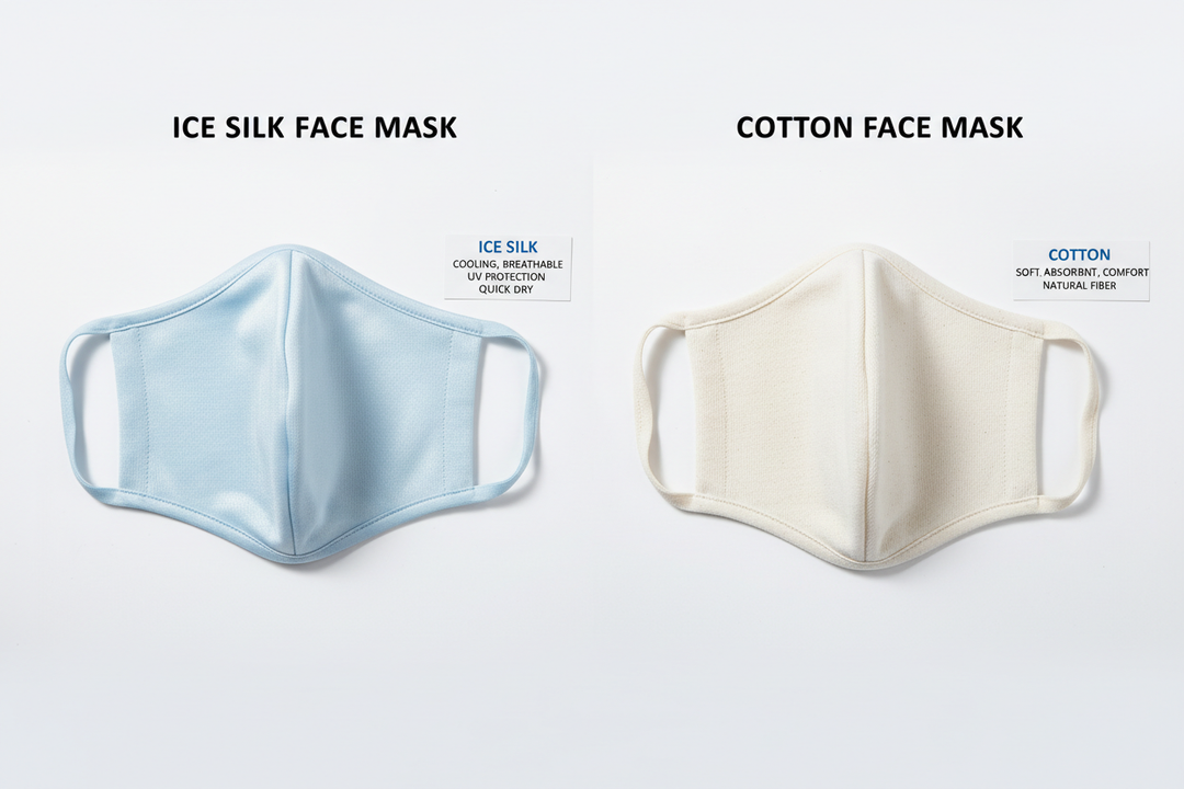Ice silk face mask versus cotton face mask comparison for outdoor summer sports