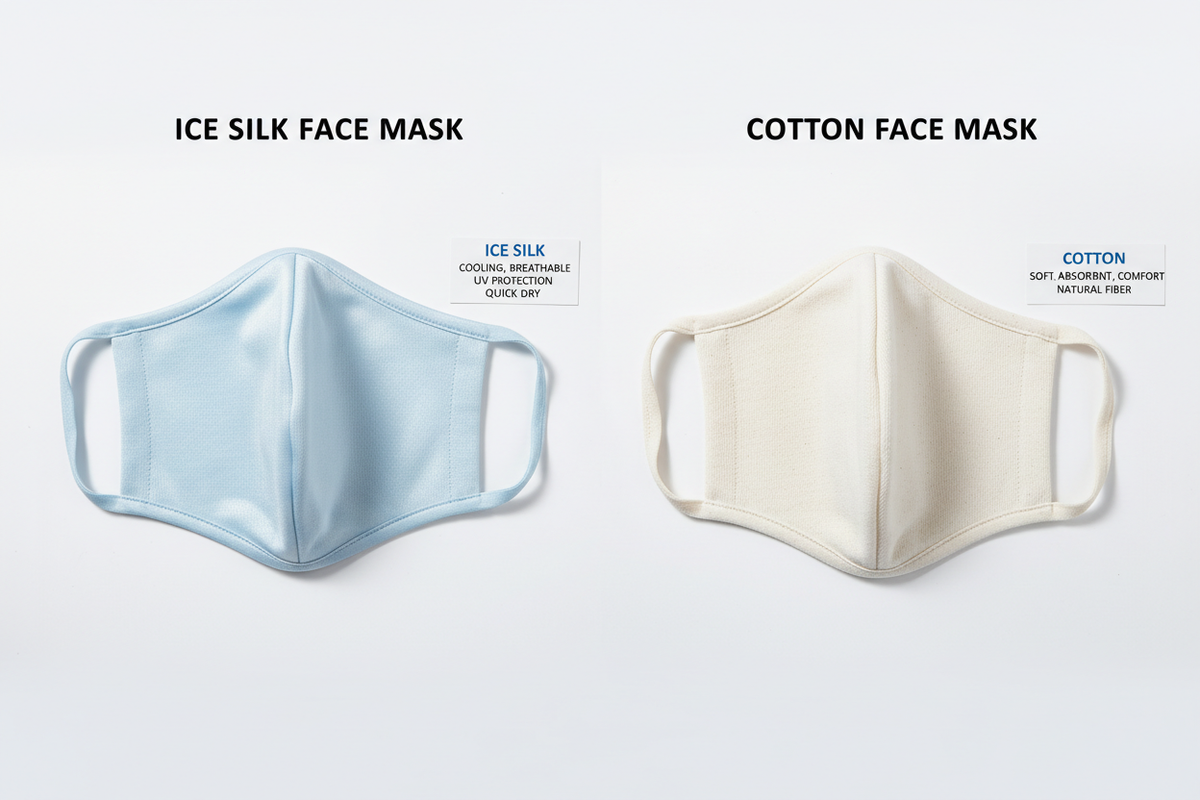 Ice silk face mask versus cotton face mask comparison for outdoor summer sports