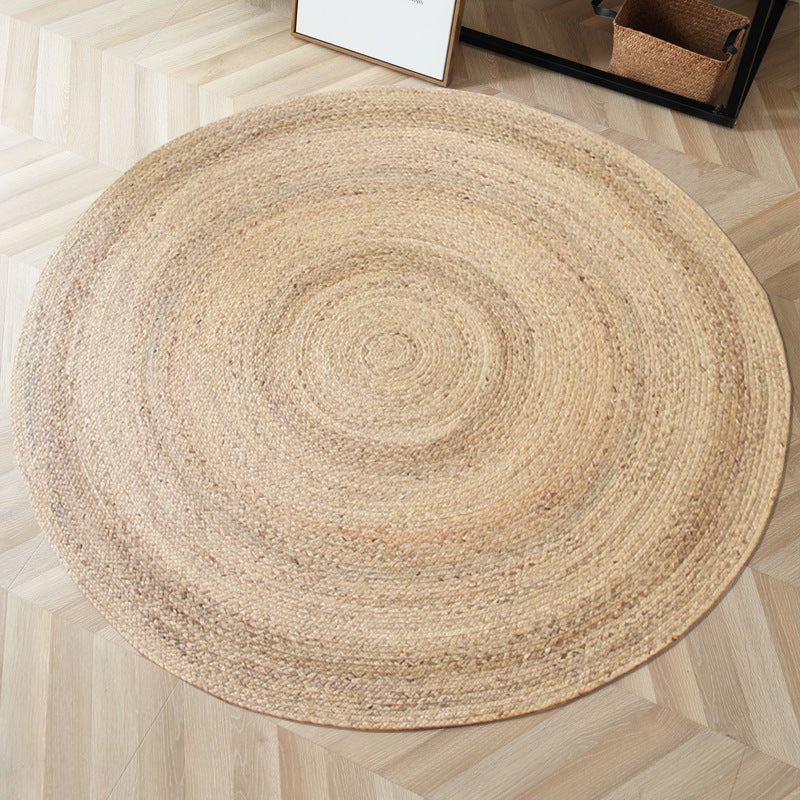 Natural Jute Area Rug — Hand-Woven Round Carpet for Living Room, Bedroom & Office