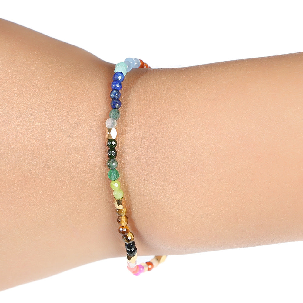 Seven Chakra Agate Stone Bracelet – Unisex Ethnic Style