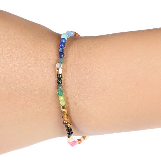 Seven Chakra Agate Stone Bracelet – Unisex Ethnic Style