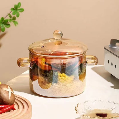 Love-shaped Borosilicate Glass Pot Safe For Direct Flame