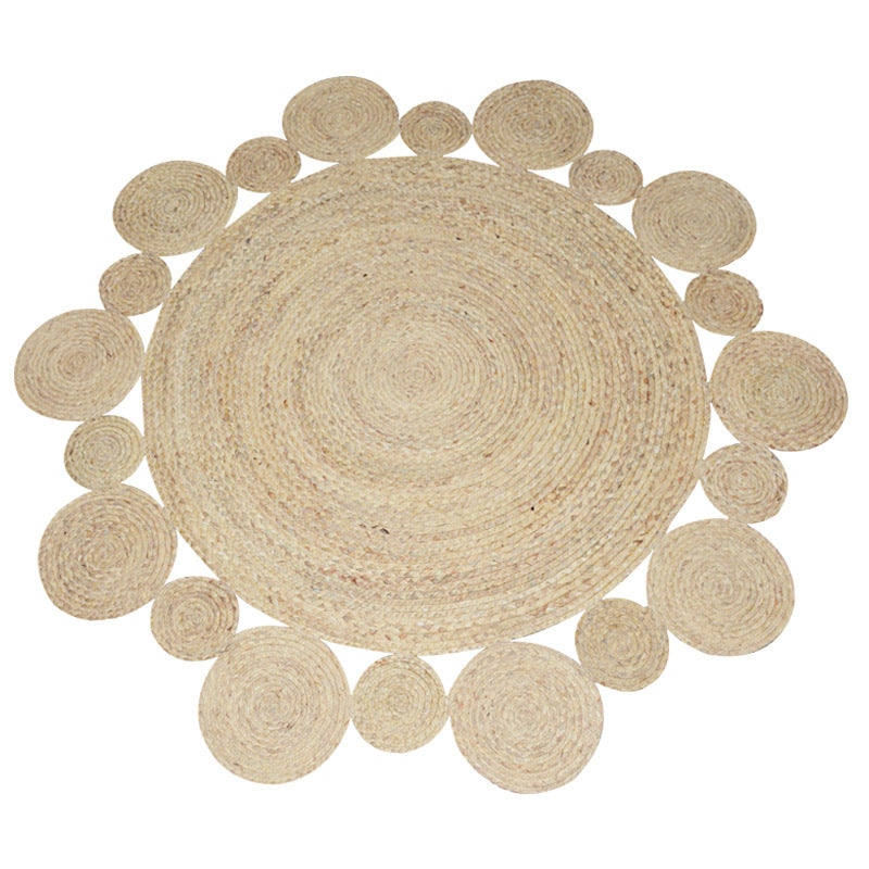 Natural Jute Area Rug — Hand-Woven Round Carpet for Living Room, Bedroom & Office
