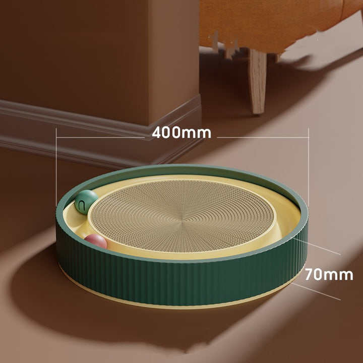 2-in-1 Cat Scratcher with Rolling Ball Track – Replaceable Corrugated Pad