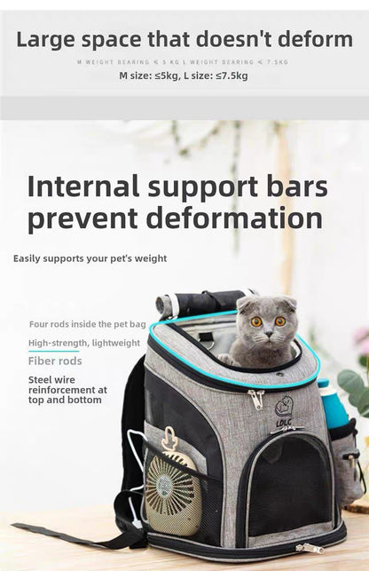 Pet Carrier Backpack for Cats & Dogs – Oxford Cloth, Portable Shoulder Bag up to 20kg