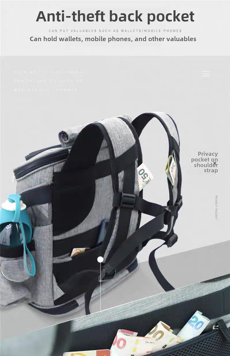 Pet Carrier Backpack for Cats & Dogs – Oxford Cloth, Portable Shoulder Bag up to 20kg