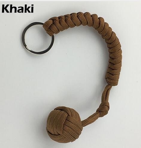 Outdoor Self-Defense Paracord Keychain – Steel Ball EDC Survival Tool