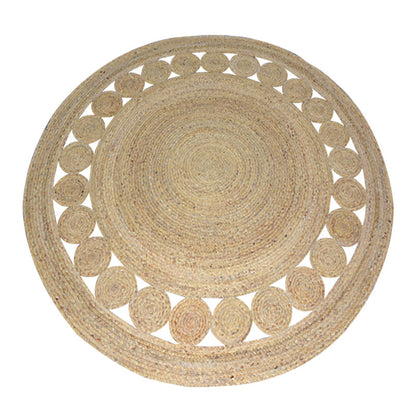 Natural Jute Area Rug — Hand-Woven Round Carpet for Living Room, Bedroom & Office