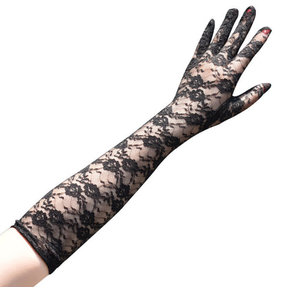 Summer Lace Gloves – UV Protection, Long Full Finger for Driving & Cycling | Gift for Mom