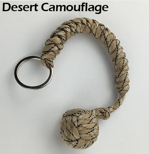 Outdoor Self-Defense Paracord Keychain – Steel Ball EDC Survival Tool