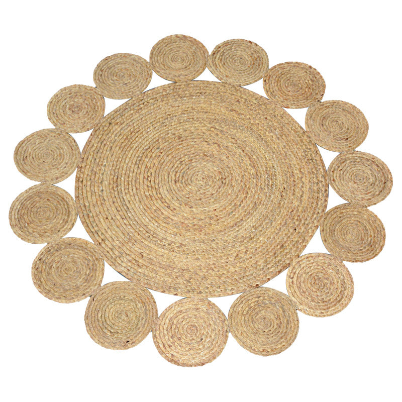 Natural Jute Area Rug — Hand-Woven Round Carpet for Living Room, Bedroom & Office