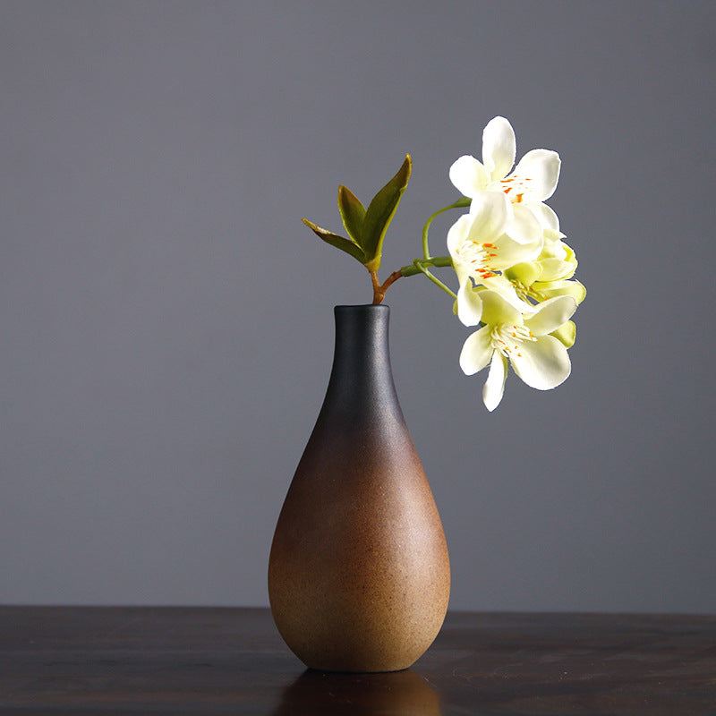 Vintage Ceramic Zen Flower Vase – Minimalist Wabi-Sabi Home Decor