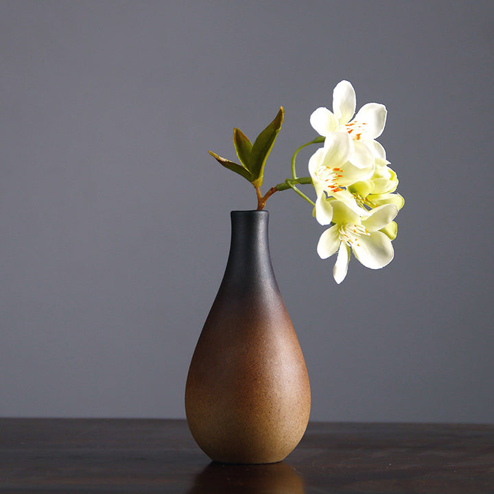 Vintage Ceramic Zen Flower Vase – Minimalist Wabi-Sabi Home Decor