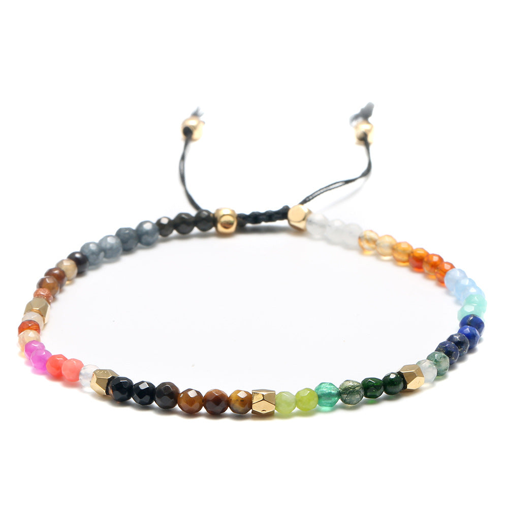 Seven Chakra Agate Stone Bracelet – Unisex Ethnic Style