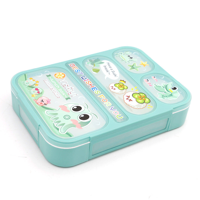 Bento Lunch Box with Utensils – 5-Compartment Microwave Safe