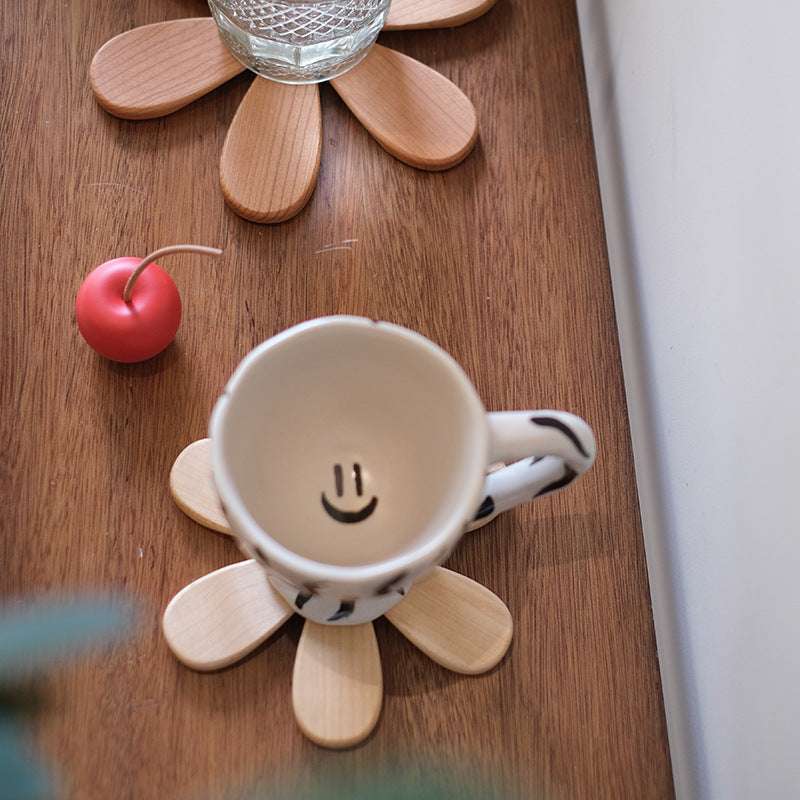 Wooden Heat Proof Mat - Festive Beech Cup Coaster
