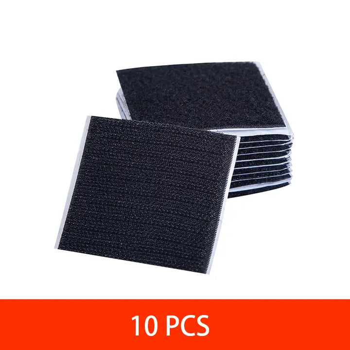10pcs Strong Self-Adhesive Fastener Stickers, Black