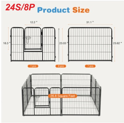 Metal Dog Playpen with Door | Pet Exercise Pen