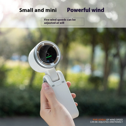 Portable Folding Mini Fan – Rechargeable, 5-Speed Brushless Motor, Desktop & Outdoor