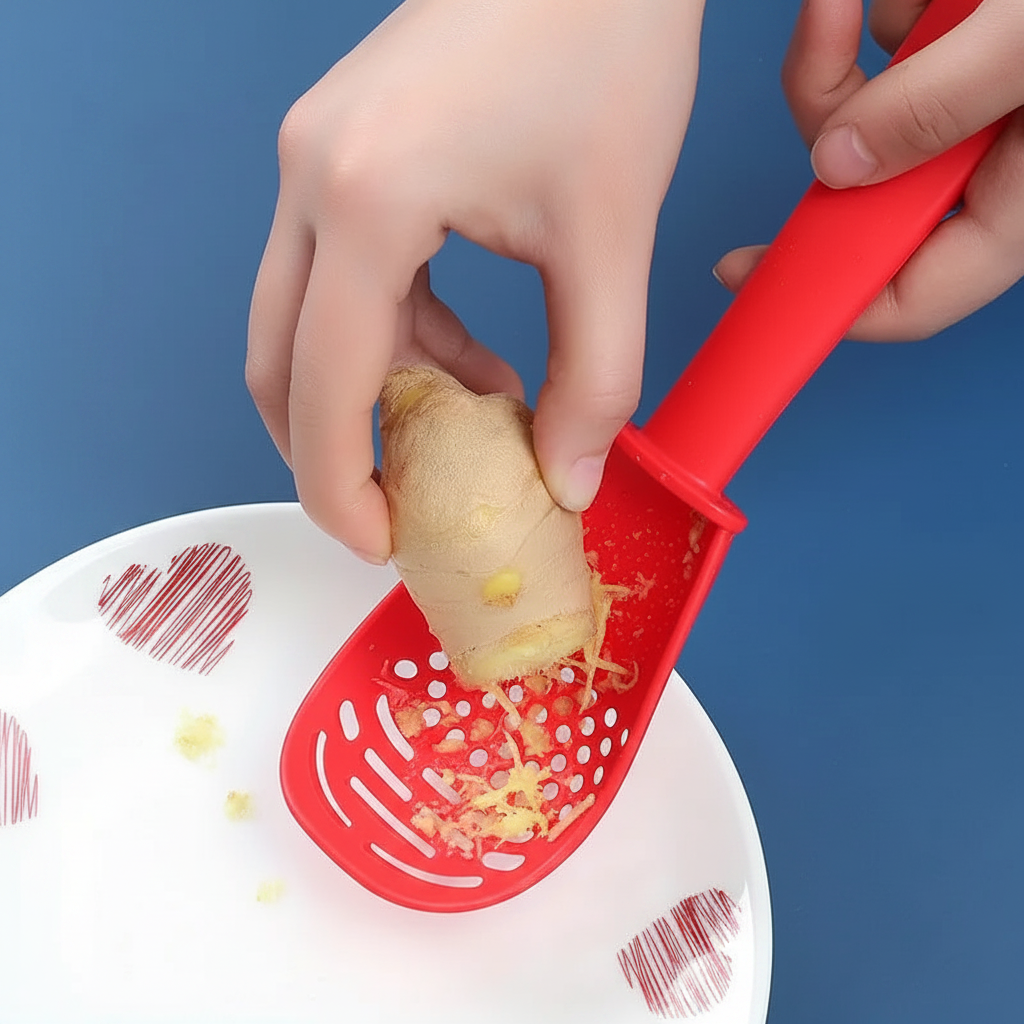 5-in-1 Kitchen Spoon - Grating Scene