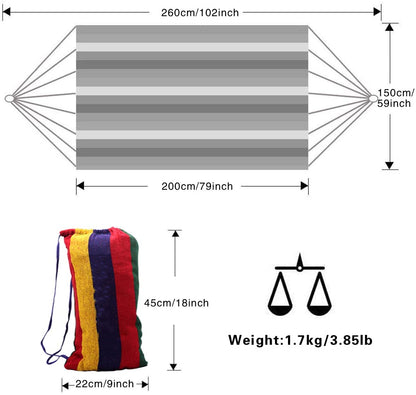 Portable Camping Hammock – Canvas, 125kg Capacity, Beach & Travel Trekking Hammock