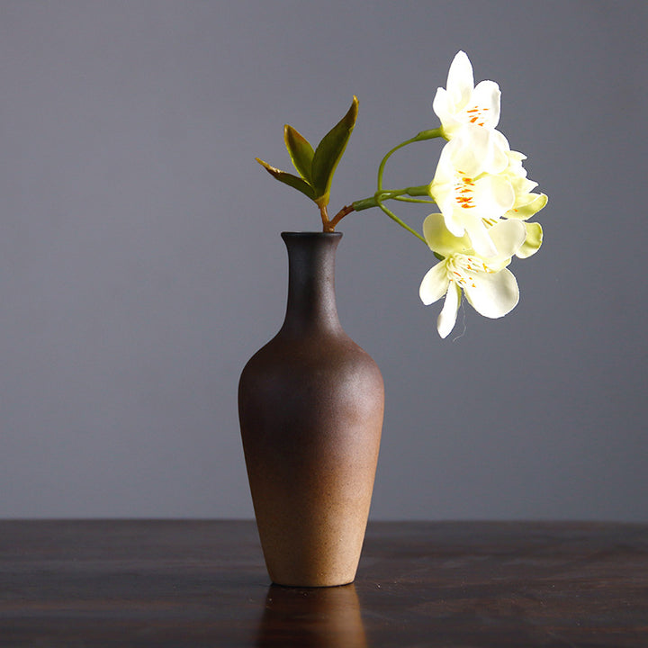 Vintage Ceramic Zen Flower Vase – Minimalist Wabi-Sabi Home Decor