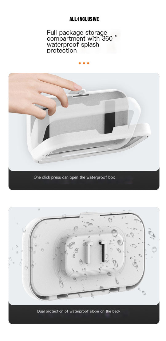 Waterproof Phone Holder for Bathroom & Kitchen – Retractable, Rotating, Hands-Free