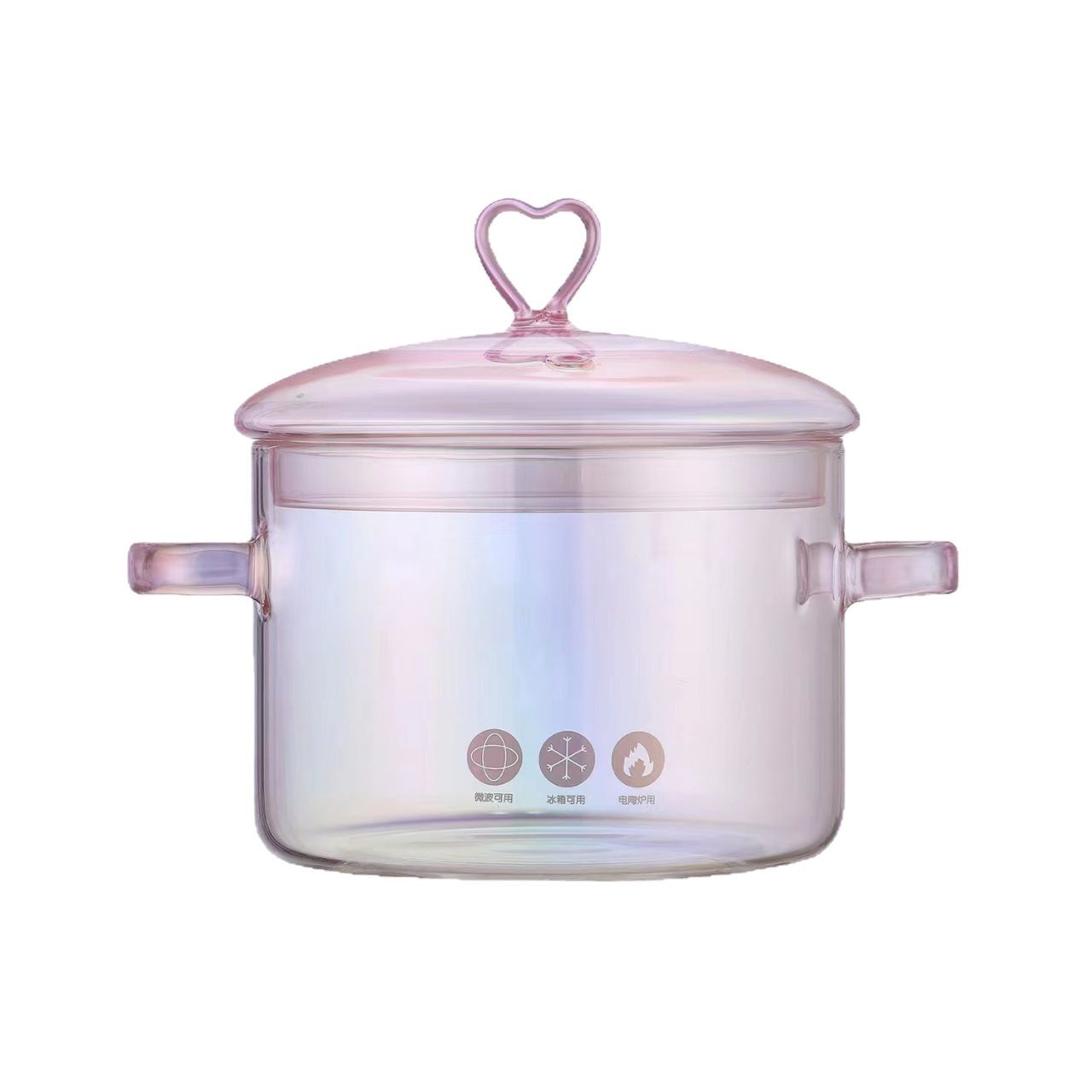Love-shaped Borosilicate Glass Pot Safe For Direct Flame