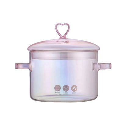 Love-shaped Borosilicate Glass Pot Safe For Direct Flame