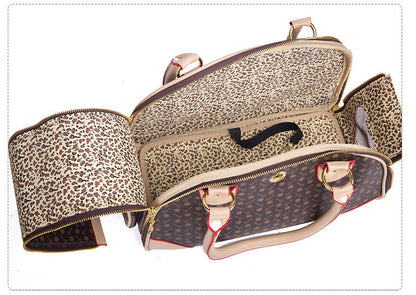 Premium PU Leather Pet Carrier Bag – Stylish Travel Bag for Cats & Dogs