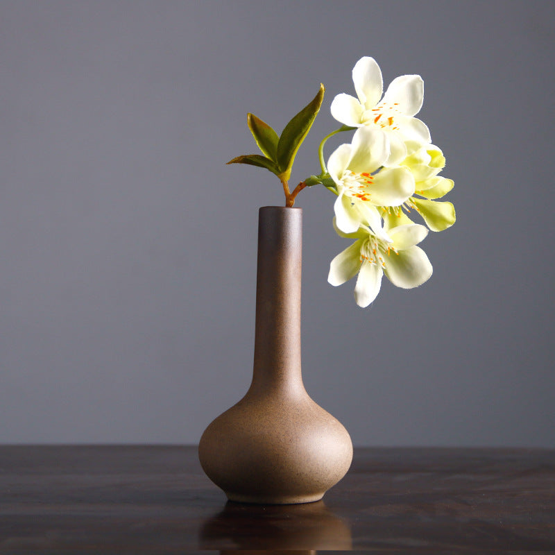 Vintage Ceramic Zen Flower Vase – Minimalist Wabi-Sabi Home Decor