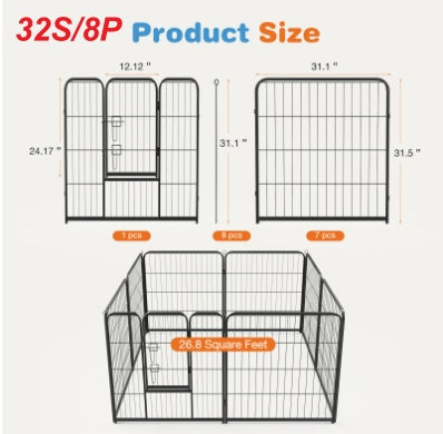 Metal Dog Playpen with Door | Pet Exercise Pen