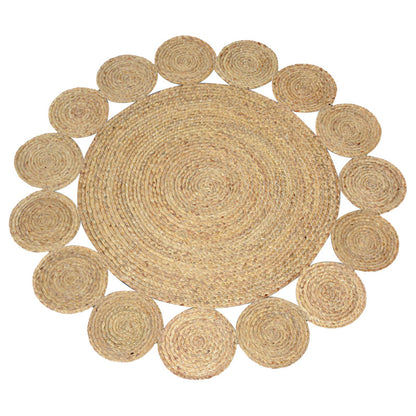 Natural Jute Area Rug — Hand-Woven Round Carpet for Living Room, Bedroom & Office