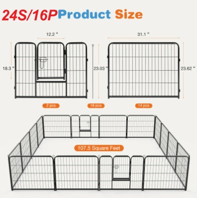 Metal Dog Playpen with Door | Pet Exercise Pen