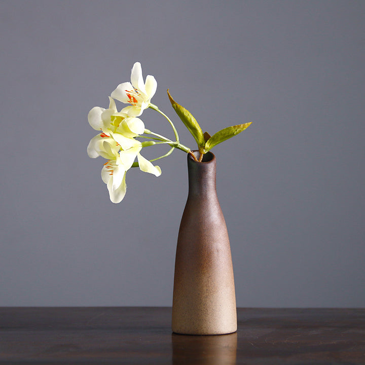 Vintage Ceramic Zen Flower Vase – Minimalist Wabi-Sabi Home Decor