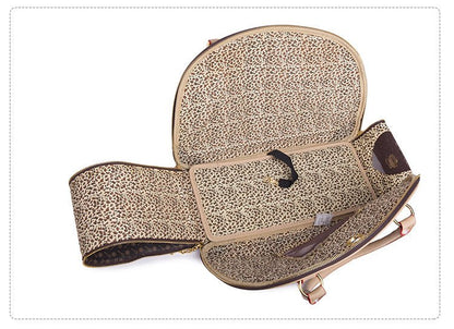 Premium PU Leather Pet Carrier Bag – Stylish Travel Bag for Cats & Dogs