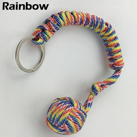Outdoor Self-Defense Paracord Keychain – Steel Ball EDC Survival Tool