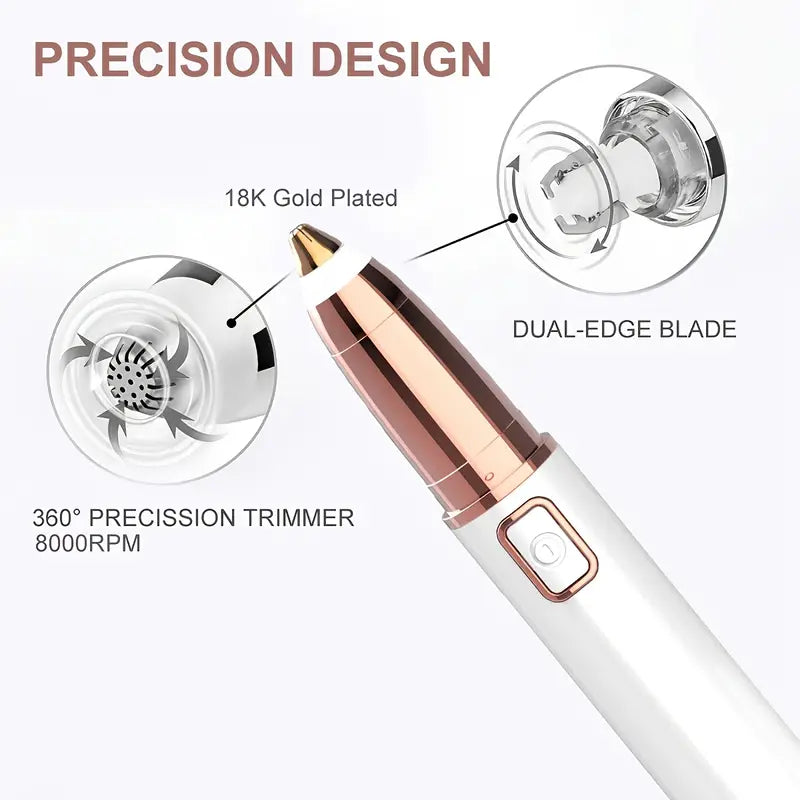 Rechargeable Painless Eyebrow Trimmer & Facial Hair Remover