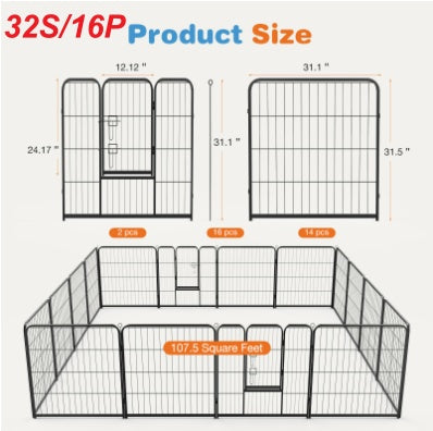 Metal Dog Playpen with Door | Pet Exercise Pen