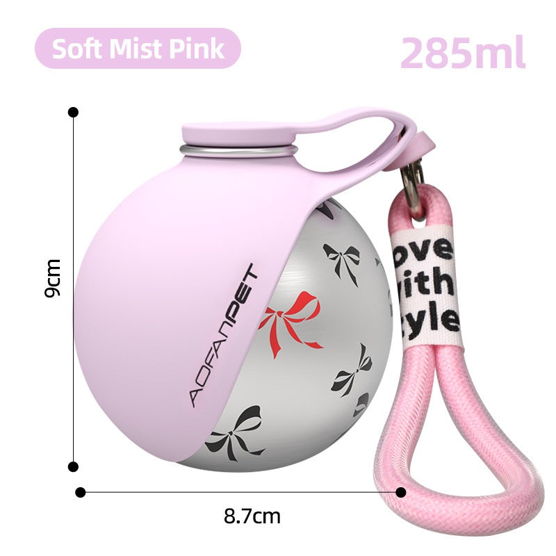 Portable Dog Water Bottle with Bowl | Stainless Steel Travel Pet Water Cup