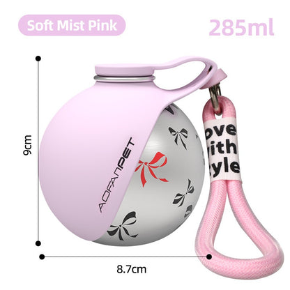 Portable Dog Water Bottle with Bowl | Stainless Steel Travel Pet Water Cup