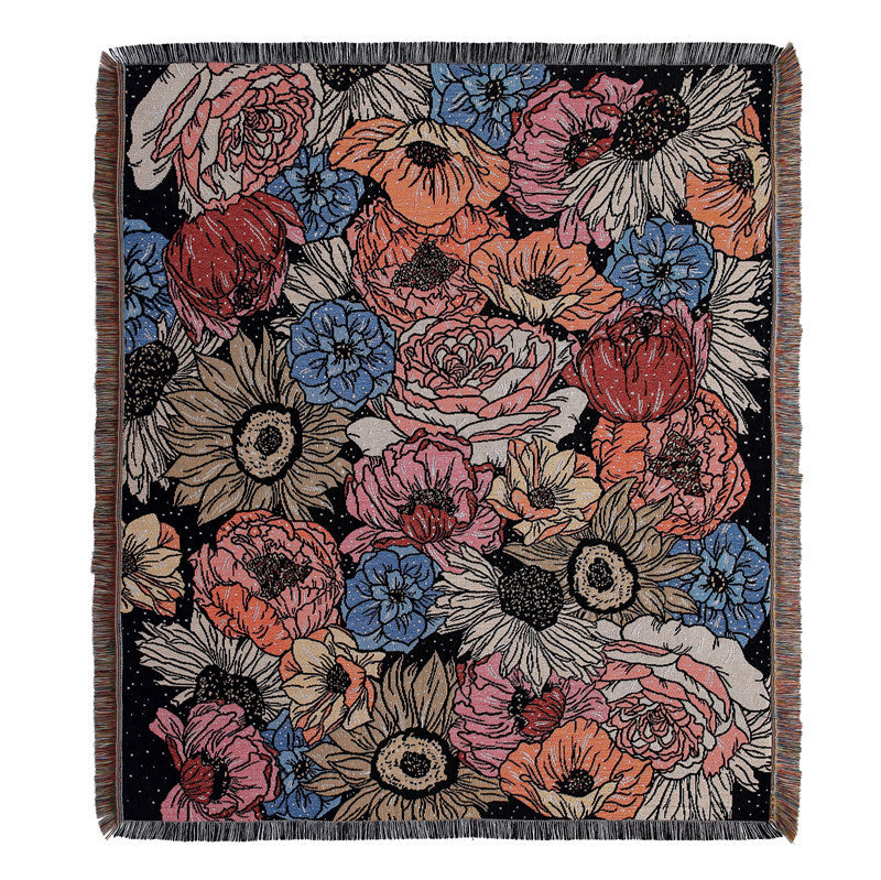 Bohemian Picnic Blanket & Outdoor Mat | Cotton Plant Pattern