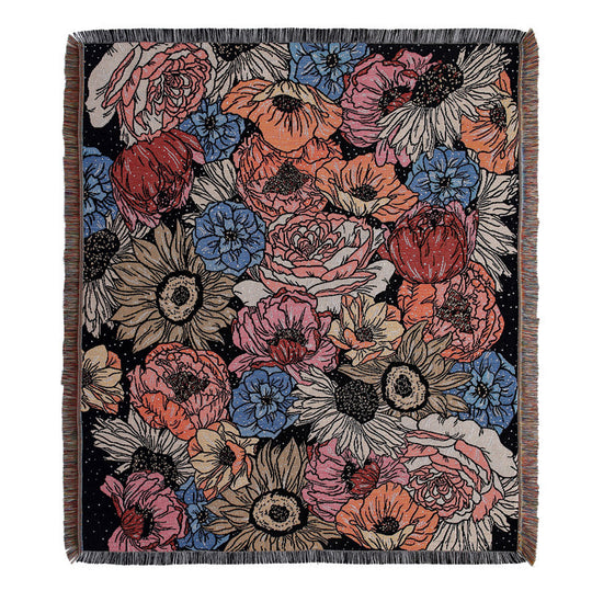 Bohemian Picnic Blanket & Outdoor Mat | Cotton Plant Pattern